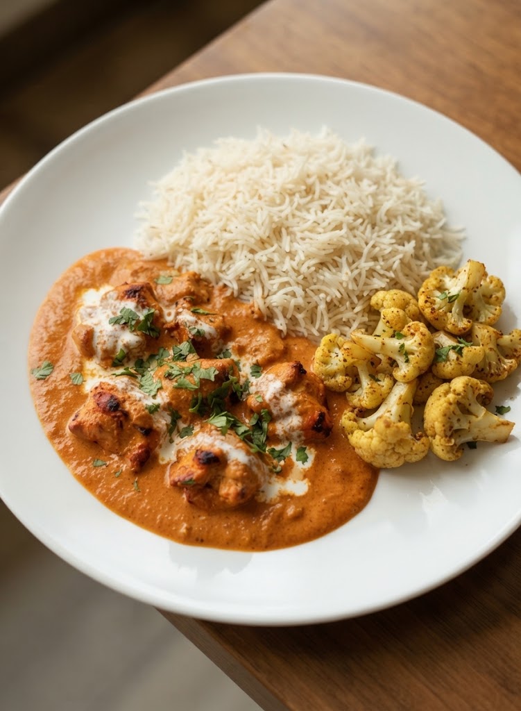 BUTTER CHICKEN, MICROWAVE-FRIENDLY AND FLAVORFUL