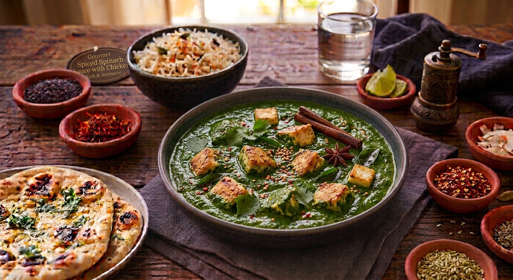Spiced spinach sauce
