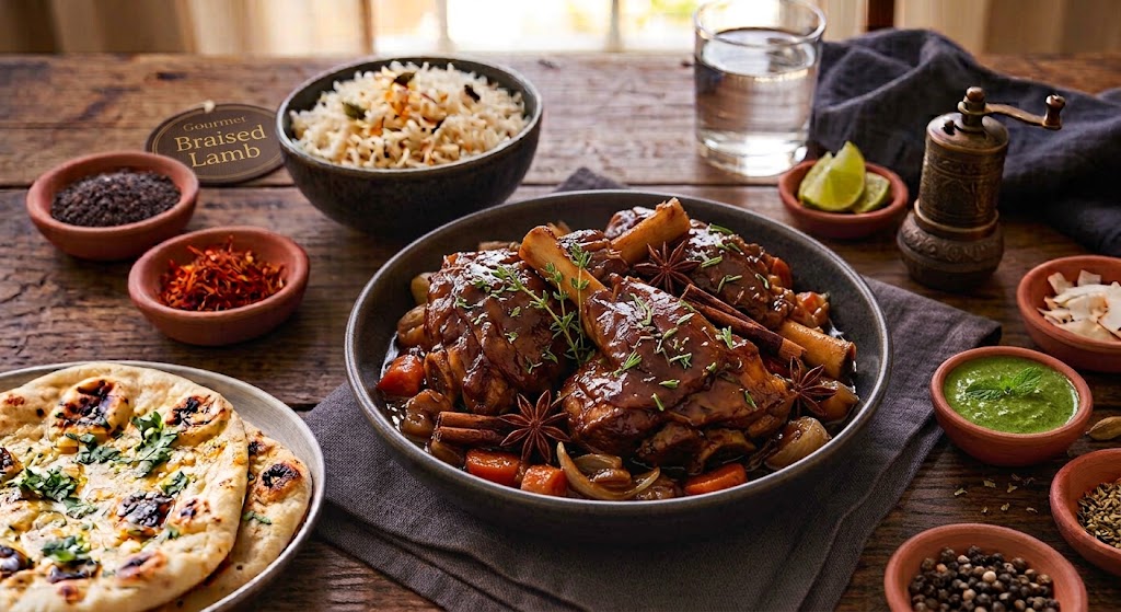 Braised lamb
